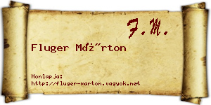Fluger Márton névjegykártya
