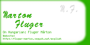 marton fluger business card
