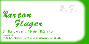 marton fluger business card